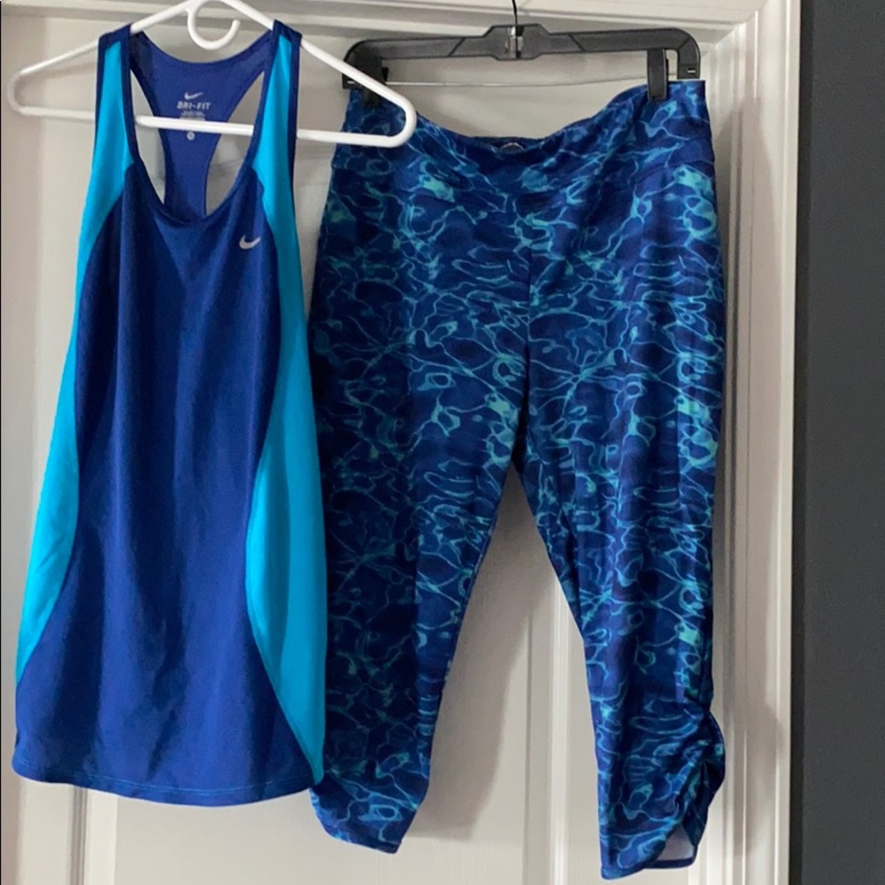 Nike racer-back tank and 3/4 pants